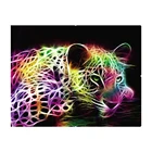 Factory wholesale custom home effect wall decoration painting 2019 animal tiger 5D DIY diamond painting set