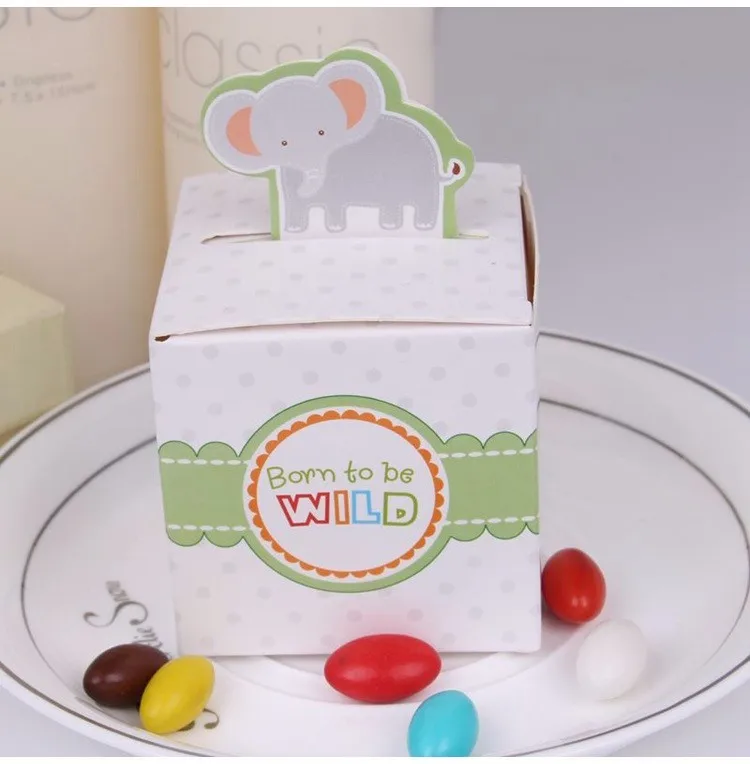 cute animals design baby shower paper candy box storage for