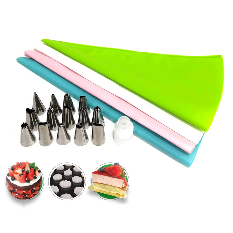 14 head 16 piece decorating tip Cake cream decorator EVA pastry bag set wholesale, As picture
14 head 16 piece decorating tip Cake cream decorator EVA pastry bag set wholesale, As picture