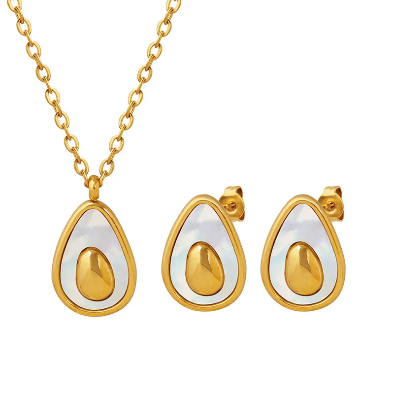 Fashion Cute Fruit Avocado Charm Pendant Necklace White Shell 18K Gold Plated 316L Stainless Steel Waterproof Jewelry
Fashion Cute Fruit Avocado Charm Pendant Necklace White Shell 18K Gold Plated 316L Stainless Steel Waterproof Jewelry