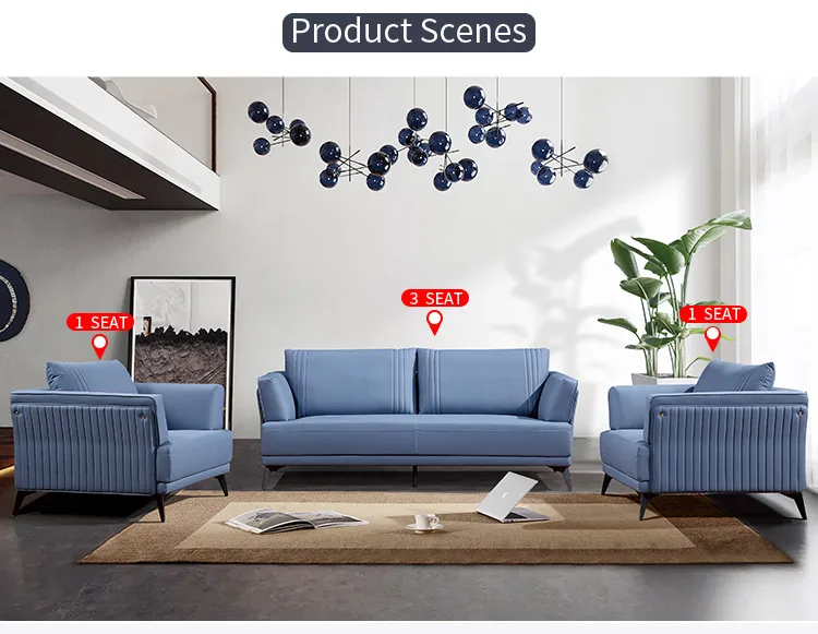 Pengpai Sitting Room Furniture Simple Seat Sets 3 Seater Sofa