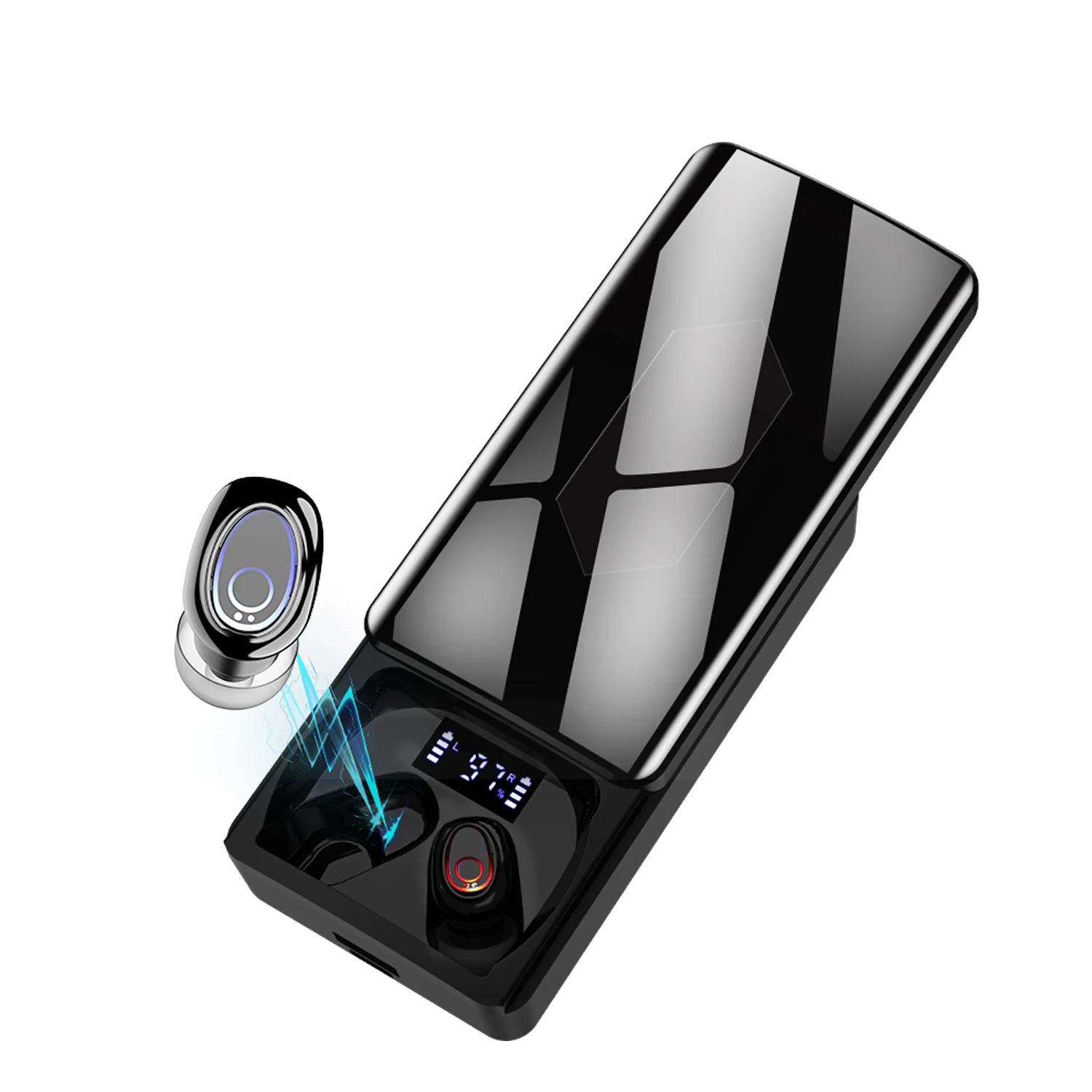 10000mAh Charging Box power bank TWS wireless Earphones Sports Waterproof Earbuds Headsets With Dual Mic, Black
10000mAh Charging Box power bank TWS wireless Earphones Sports Waterproof Earbuds Headsets With Dual Mic, Black