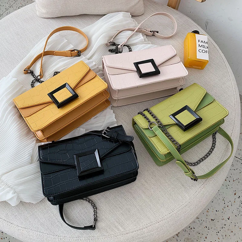 Texture Chain PU Women Bags 2019 New Summer Simple Wild Square Lock Stone Pattern Shoulder Messenger Crossbody Bag
Texture Chain PU Women Bags 2019 New Summer Simple Wild Square Lock Stone Pattern Shoulder Messenger Crossbody Bag