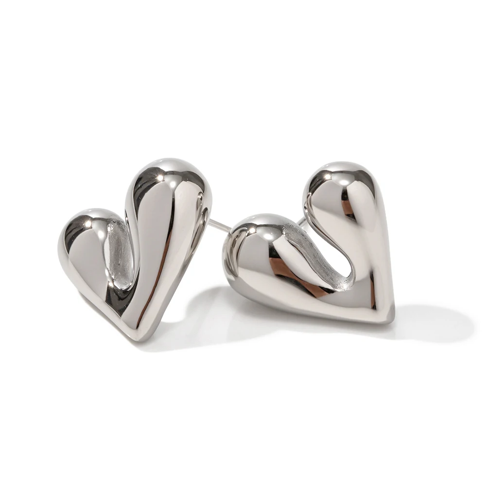 New Trendy Stainless Steel 18K Gold Plate Jewelry Metal Liquid Irregular Love Heart Stud Earrings for Women
New Trendy Stainless Steel 18K Gold Plate Jewelry Metal Liquid Irregular Love Heart Stud Earrings for Women