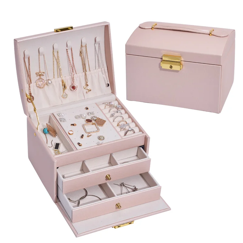 Luxury Women Large Leather Velvet Drawer Lock Jewellery Bracelet Necklace Storage Pink Organizer Case Jewelry Box, Green, navy blue ,pink ,white
Luxury Women Large Leather Velvet Drawer Lock Jewellery Bracelet Necklace Storage Pink Organizer Case Jewelry Box, Green, navy blue ,pink ,white