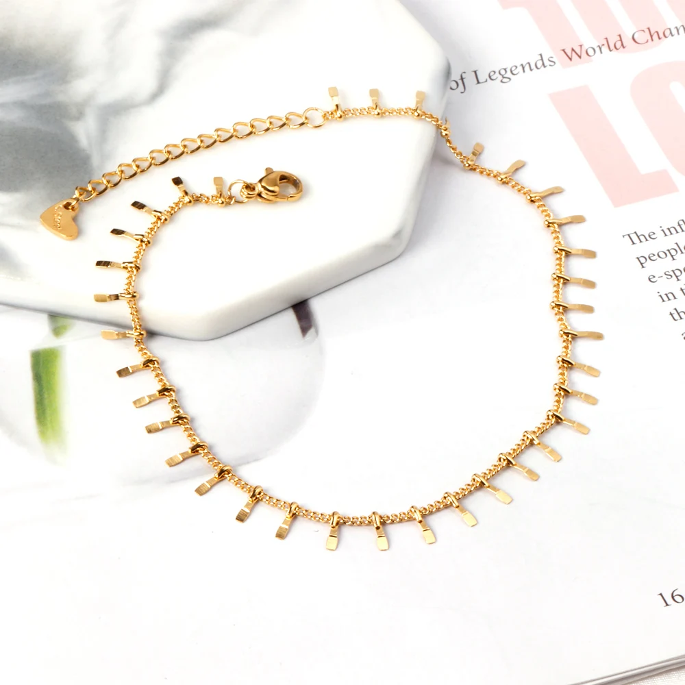 New Gift Party Wedding Geometric Chain Anklet Gold Plated Stainless Steel Women Jewelry
New Gift Party Wedding Geometric Chain Anklet Gold Plated Stainless Steel Women Jewelry
