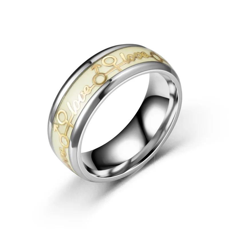 Stock Wholesale Hot Sale New Couple Luminous Ring Fluorescence Stainless Steel Ring Jewelry For Men And Women's Gift, As picture
Stock Wholesale Hot Sale New Couple Luminous Ring Fluorescence Stainless Steel Ring Jewelry For Men And Women's Gift, As picture