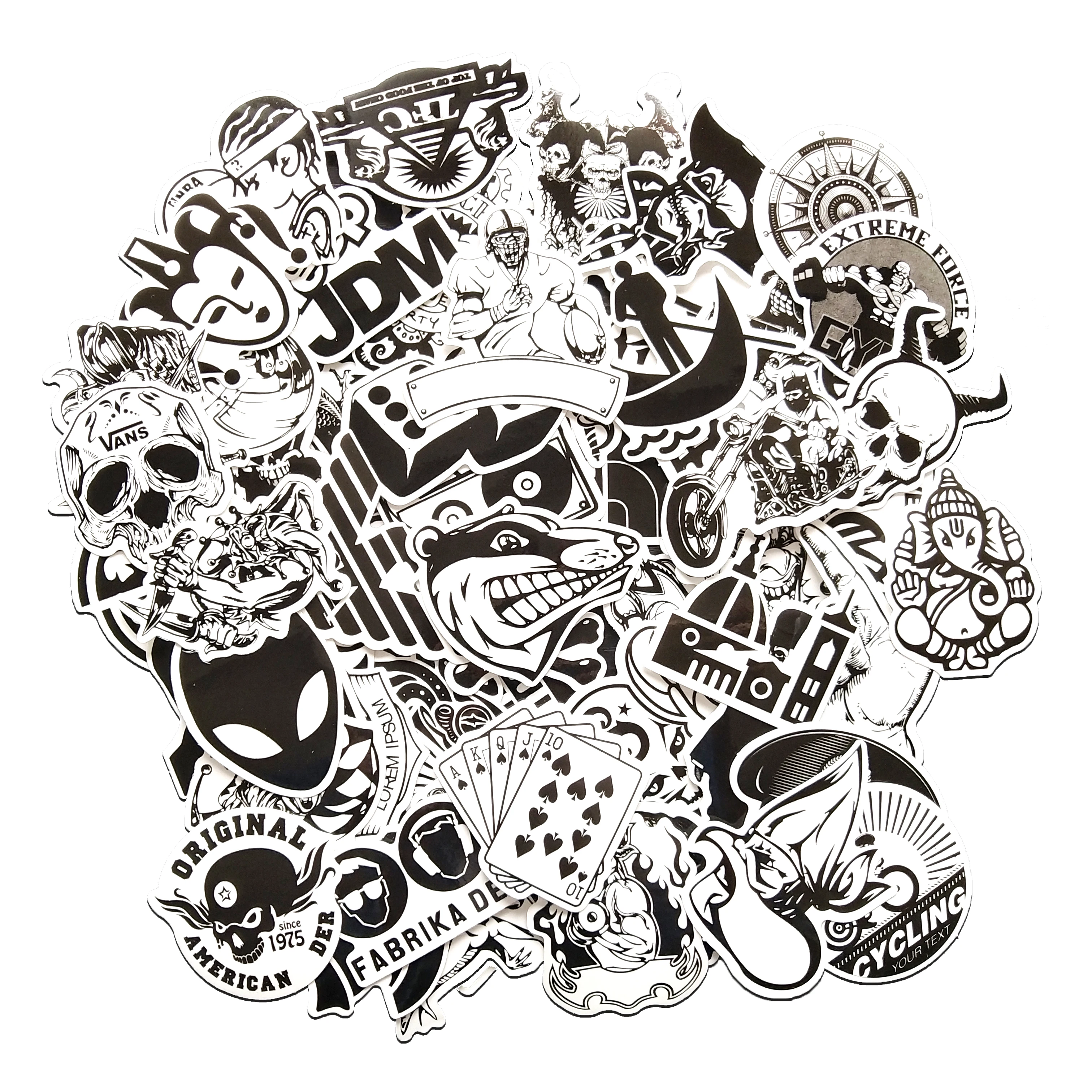 60 pcs/bag Black and white style waterproof PVC stickers vinyl removable stickers skateboard /luggage /mobile /laptop stickers, Cmyk
60 pcs/bag Black and white style waterproof PVC stickers vinyl removable stickers skateboard /luggage /mobile /laptop stickers, Cmyk