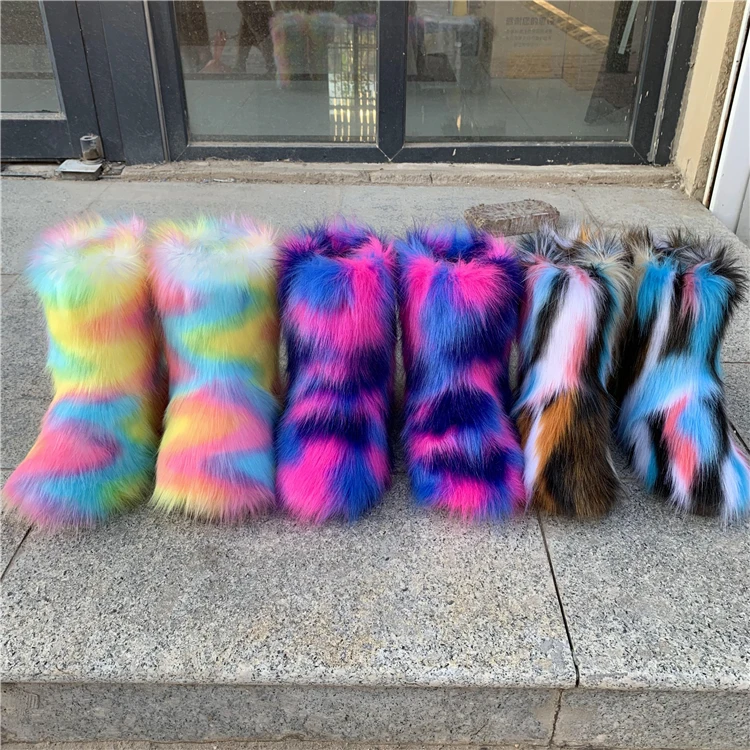 2020 hot wholesale women colorful furry winter faux fox fur boots snow boots, Customized color
2020 hot wholesale women colorful furry winter faux fox fur boots snow boots, Customized color