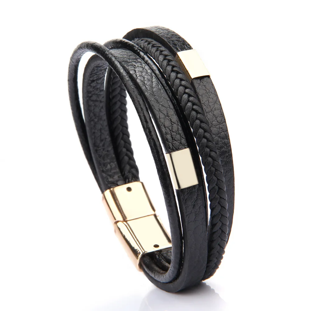 European and American leather rope alloy magnetic buckle leather bracelet Jewelry men's Cowhide men's hand woven leather bracele
European and American leather rope alloy magnetic buckle leather bracelet Jewelry men's Cowhide men's hand woven leather bracele