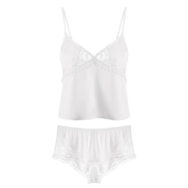 Latest Ladies Sexy Pajamas White Lace Nightdress Lingerie Pajamas