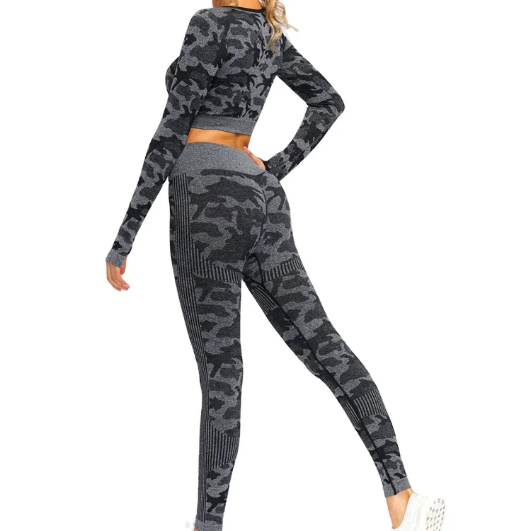 2021 Custom Logo Women Gym Yoga Set New Camo Long Sleeve Top Two Piece Yoga Leggings Sets, Black/green/pastel green
2021 Custom Logo Women Gym Yoga Set New Camo Long Sleeve Top Two Piece Yoga Leggings Sets, Black/green/pastel green
