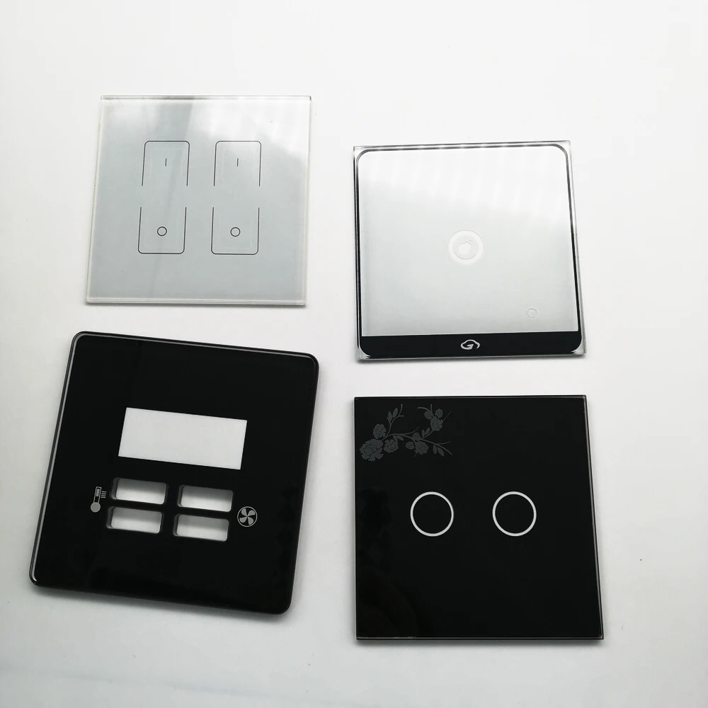 Factory Directly Customized Wholesale Cheap Hotel Intelligent Tempered Switch Glass Panel Touched Glass Switch Plate