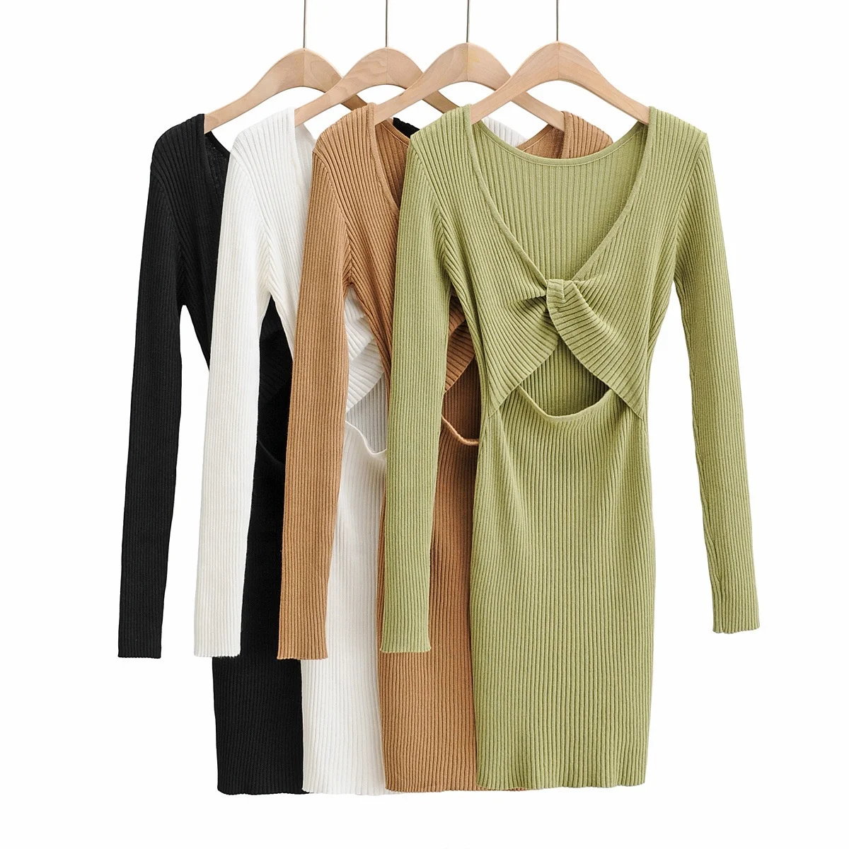 B63850A women's autumn and winter sexy recent style sexy knit long dress, White/khaki/green/black
B63850A women's autumn and winter sexy recent style sexy knit long dress, White/khaki/green/black