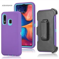 

Armor Rugged Heavy Duty Shockproof Defender Case with Holster Kickstand 3 In 1 Phone Cover For Samsung Galaxy A20/A30/A50