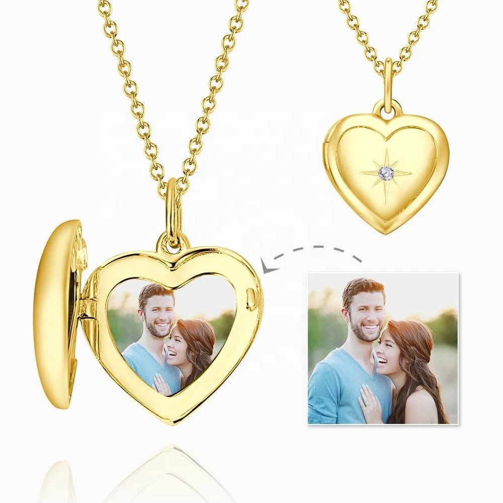 14K Gold Plated Star Zircon Custom Photo 45Cm Chain Necklace Heart Locket Pendant Necklace
14K Gold Plated Star Zircon Custom Photo 45Cm Chain Necklace Heart Locket Pendant Necklace