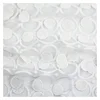 fashion Tulle circle shape 3d Embroidery White Sequin Lace Fabric