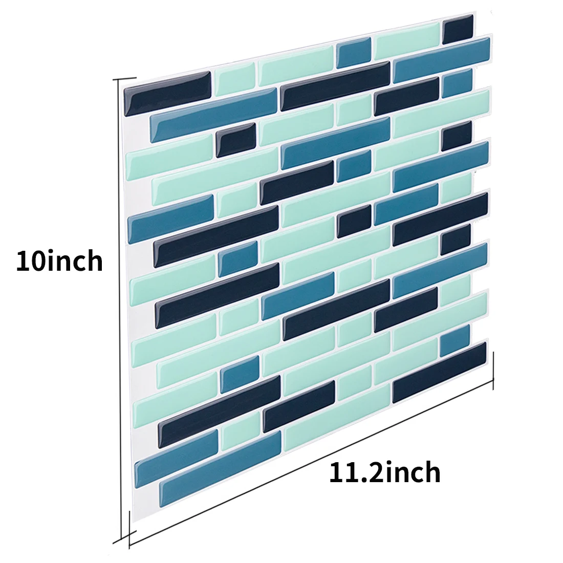 Mostic Waterproof Wall Brick 3d tiles Wallpaper Green Grey White Mixed and Stick Tiles for Bathroom or living room or bedroom