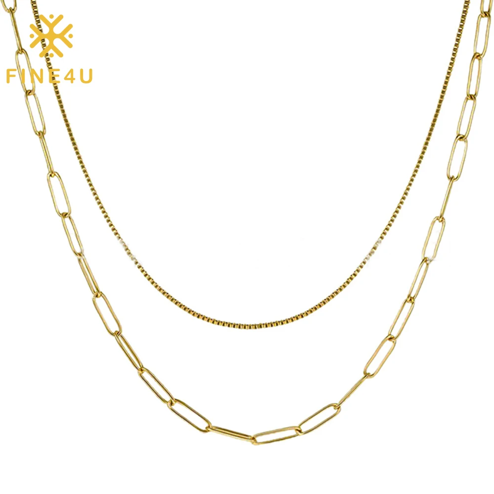 Wholesale simple gold plated paper clip double layer chain jewelry women hip hop necklace, Steel, gold
Wholesale simple gold plated paper clip double layer chain jewelry women hip hop necklace, Steel, gold