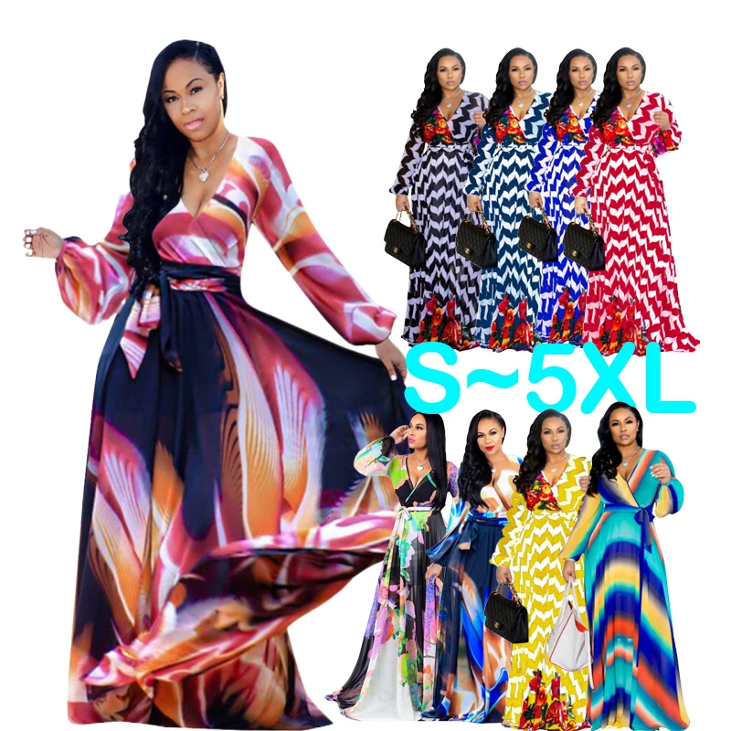 Fashion Summer Women Long Sleeved Dress V-Neck Casual Slim Billowing Big Expansion Skirt Dresses Floral Printing Chiffon Dress
Fashion Summer Women Long Sleeved Dress V-Neck Casual Slim Billowing Big Expansion Skirt Dresses Floral Printing Chiffon Dress