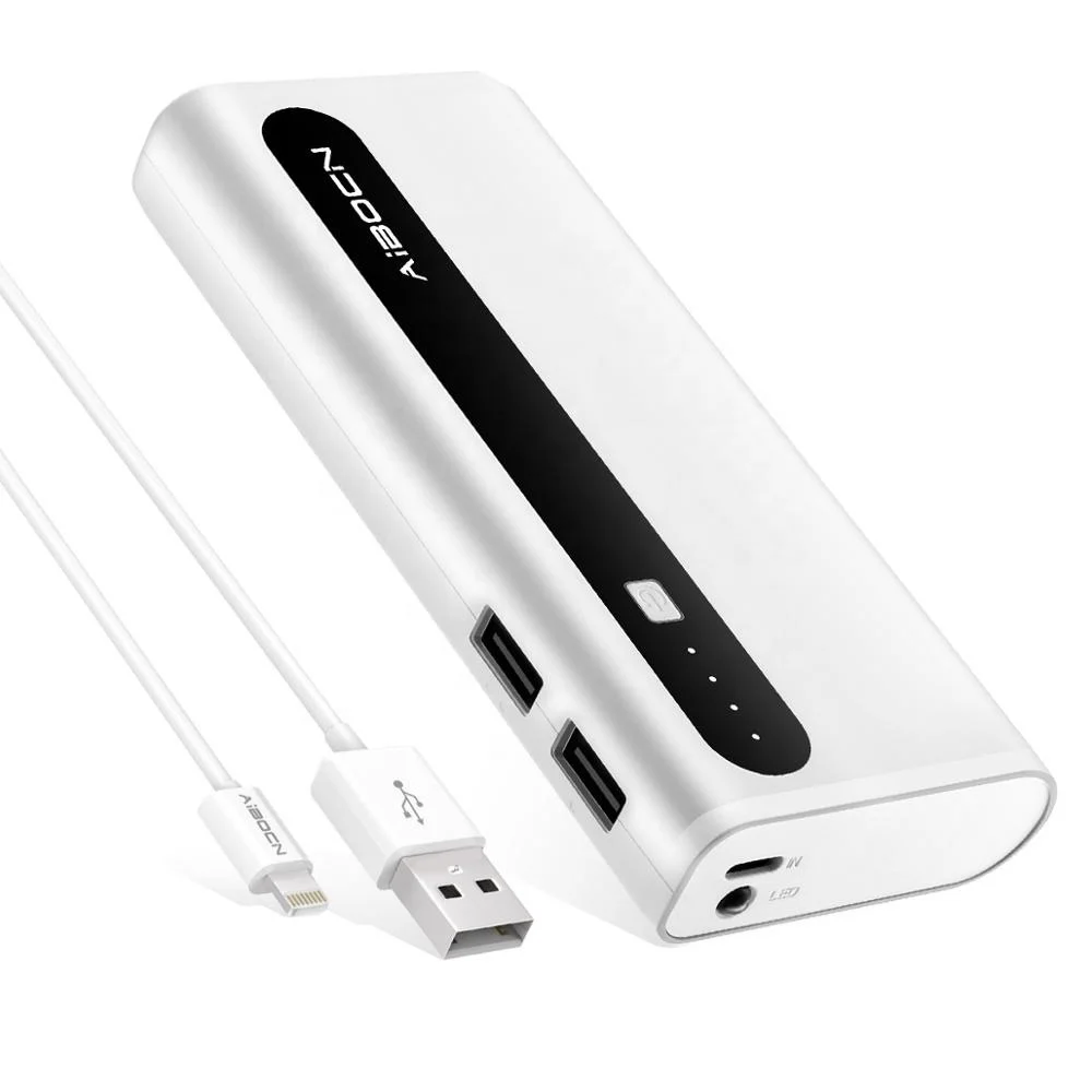 Aibocn 12000mAh 2 Usb Port External Battery Portable Charger With Flashlight And Lighting Input
Aibocn 12000mAh 2 Usb Port External Battery Portable Charger With Flashlight And Lighting Input