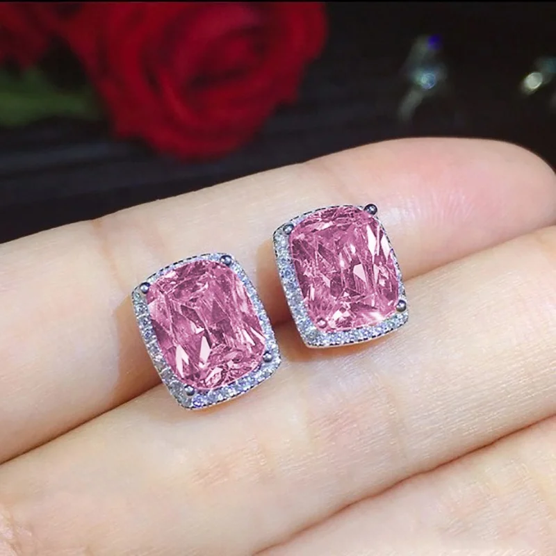 Luxury Pink Cubic Zircon Square Women Stud Earrings Wedding Engagement Party Elegant Lady Accessories Fashion Jewelry
Luxury Pink Cubic Zircon Square Women Stud Earrings Wedding Engagement Party Elegant Lady Accessories Fashion Jewelry