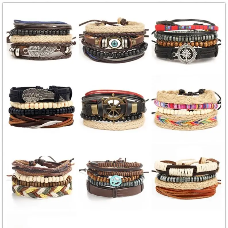 vintage Braided feather Life Tree Bead Set Leather Bracelet Multilayer men handmade rope Wrap Bracelets & Bangles
vintage Braided feather Life Tree Bead Set Leather Bracelet Multilayer men handmade rope Wrap Bracelets & Bangles