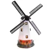 Giant garden decoration outdoor lawn garden resin solar lighthouse windmill with rotating lamp lights