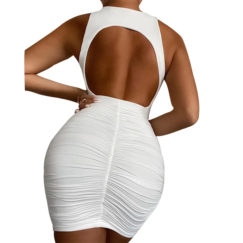 Summer Ladies Sleeveless Dress Hip Wrapped Bodycon Backless Pencil Solid Color Wrap Chest Bandage Bodycon Dresses Women
Summer Ladies Sleeveless Dress Hip Wrapped Bodycon Backless Pencil Solid Color Wrap Chest Bandage Bodycon Dresses Women