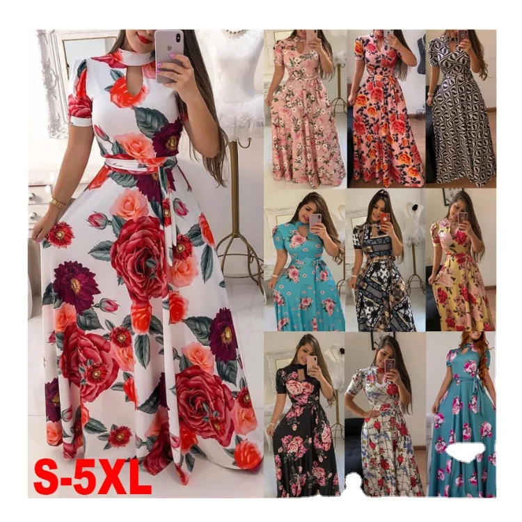 Women's Floral Printed Maxi Dress Short and long Sleeve Casual Swing Long Maxi Dress with Belt XXXXXL Plus Size Womens Dress, Colorful
Women's Floral Printed Maxi Dress Short and long Sleeve Casual Swing Long Maxi Dress with Belt XXXXXL Plus Size Womens Dress, Colorful