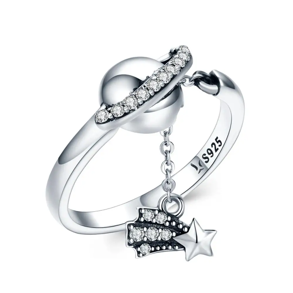 Wholsale product White Zircon adjustable rings planet Women sterling silver ring sizer
Wholsale product White Zircon adjustable rings planet Women sterling silver ring sizer