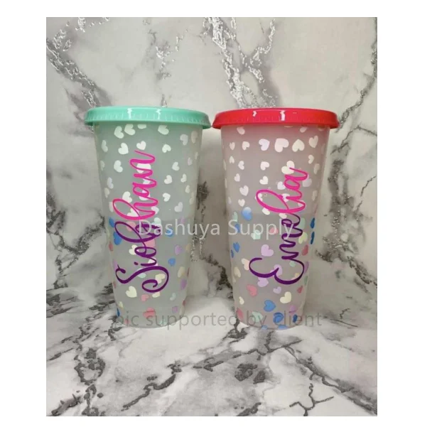 New LOW MOQ Wholesale 5 pcs a pack custom Christmas Plastic Magic heart Confetti Color Changing Tumbler Cups With straw and lid, As pictures
New LOW MOQ Wholesale 5 pcs a pack custom Christmas Plastic Magic heart Confetti Color Changing Tumbler Cups With straw and lid, As pictures