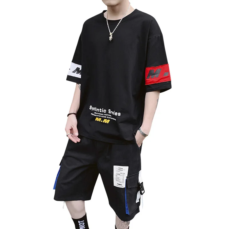 Summer sports suit men's casual wear trend Korean Edition Student Summer Short Sleeve T-Shirt loose and handsome two piece set
Summer sports suit men's casual wear trend Korean Edition Student Summer Short Sleeve T-Shirt loose and handsome two piece set