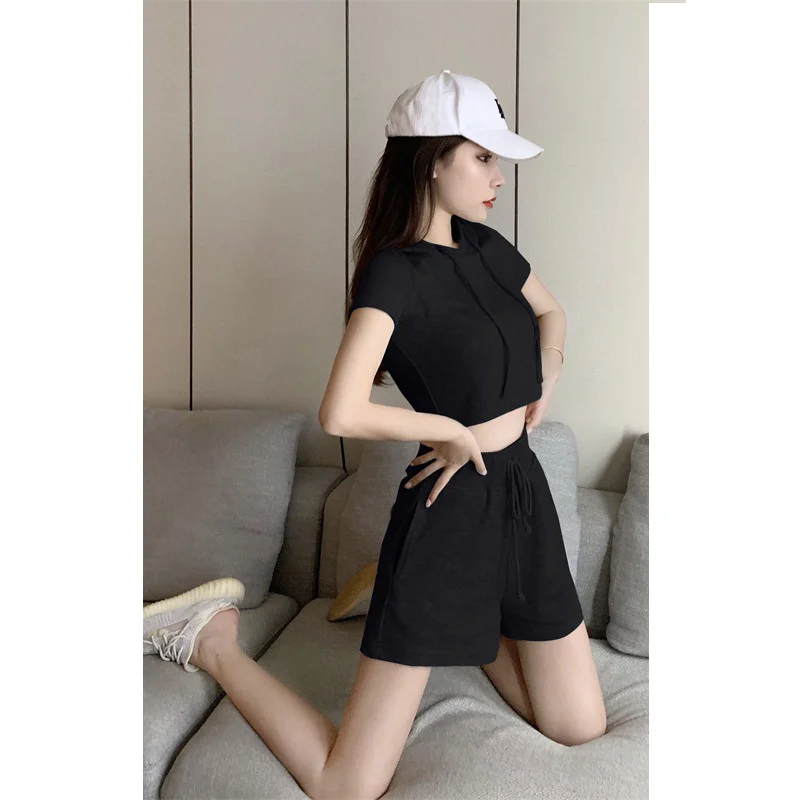 Two-piece Summer New Style Hooded Short-sleeved Sweater Hoodie Sports Shorts Two-piece Fashion Suit Women, Picture
Two-piece Summer New Style Hooded Short-sleeved Sweater Hoodie Sports Shorts Two-piece Fashion Suit Women, Picture