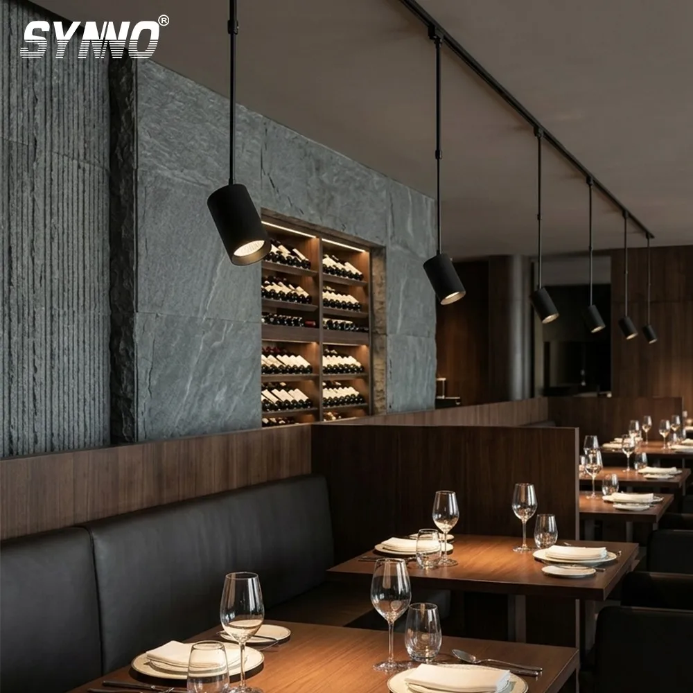 SL-TL11 függesztett spotlámpák az előkelő étteremben track-pendant-lighting-upscale-restaurant-hospitality-environment