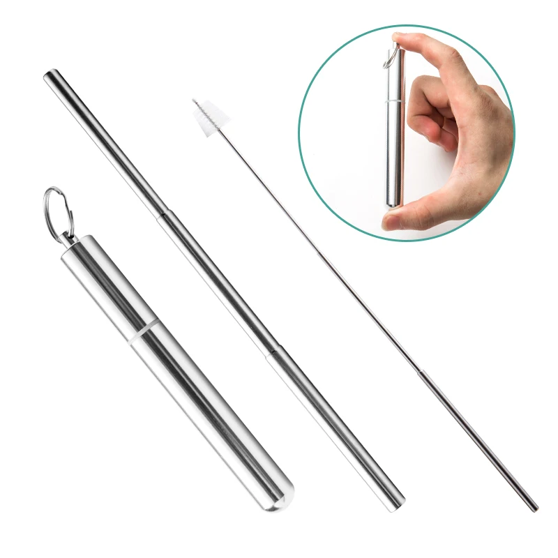 Portable Collapsible Telescopic Folding Metal Drinking Straw Set With Brush, Silver/ blue/ rose gold/ red/ black
Portable Collapsible Telescopic Folding Metal Drinking Straw Set With Brush, Silver/ blue/ rose gold/ red/ black