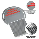 Lice Hair Hair Comb Stainless Steel Grooved Long Pins Needles Lice Comb Nit Louse Flea Removal For Human Hair Cleaning