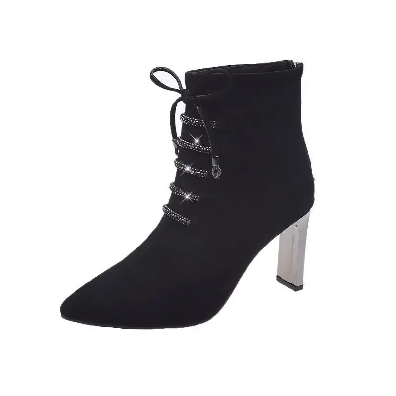 2021 New Arrival Rhinestone Decoration 8cm Ladies Other Trendy Casual Boots Black High Ankle Dress Shoes For Women
2021 New Arrival Rhinestone Decoration 8cm Ladies Other Trendy Casual Boots Black High Ankle Dress Shoes For Women