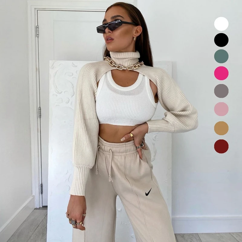 Autumn Casual Cardigan Knit Sweater Women Long Sleeve Turtleneck Sexy Backless Crop Tops Sweater
Autumn Casual Cardigan Knit Sweater Women Long Sleeve Turtleneck Sexy Backless Crop Tops Sweater