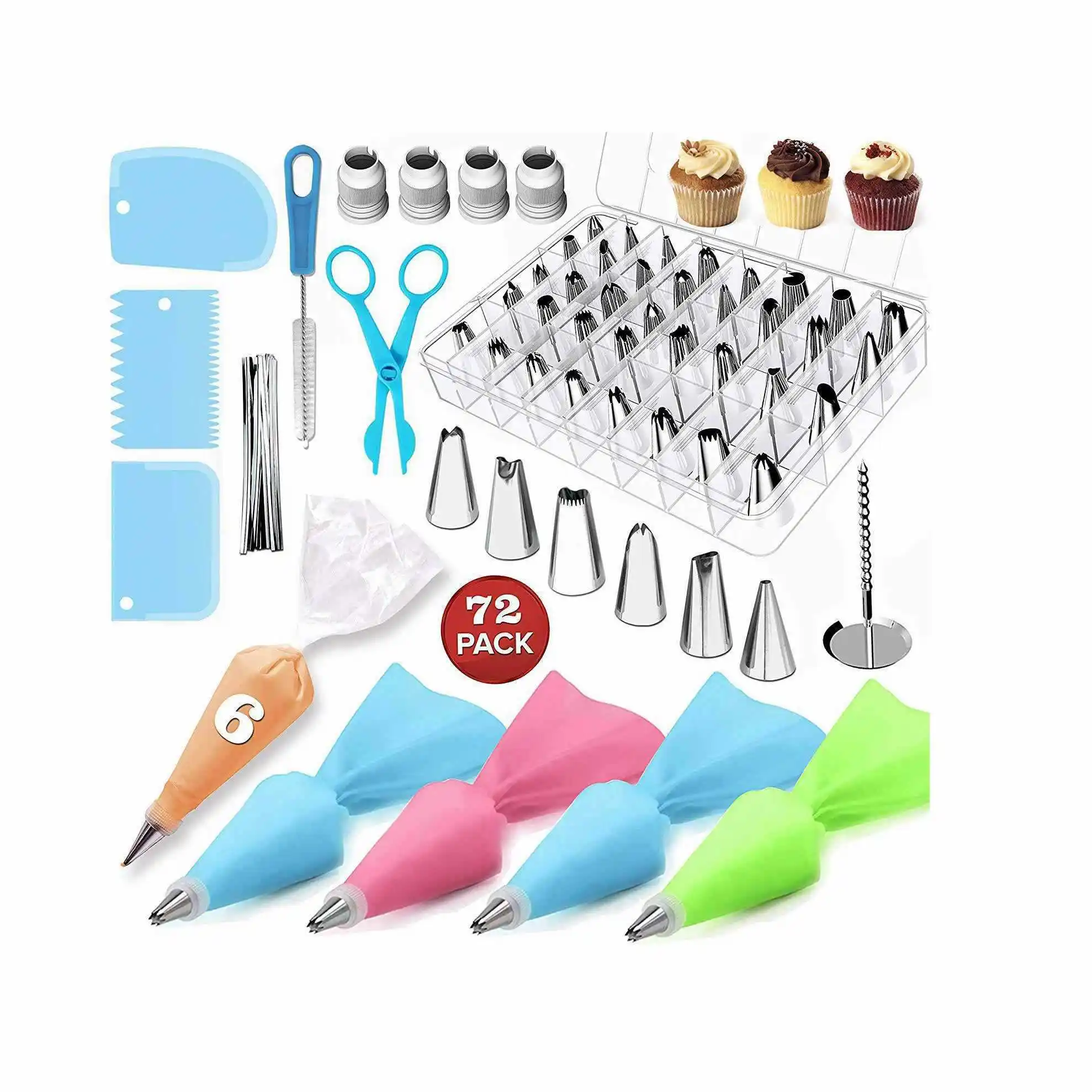 Silicone Kitchen Accessories Icing Piping Cream Pastry Bag Stainless Steel Nozzle Set DIY Cake Decorating Tips Set
Silicone Kitchen Accessories Icing Piping Cream Pastry Bag Stainless Steel Nozzle Set DIY Cake Decorating Tips Set