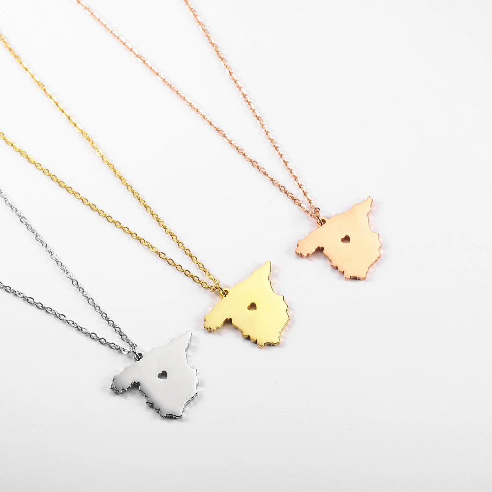 Map Series Stainless Steel Gold Plated Spain Country Map Necklace For Women Joyeria Collar
Map Series Stainless Steel Gold Plated Spain Country Map Necklace For Women Joyeria Collar
