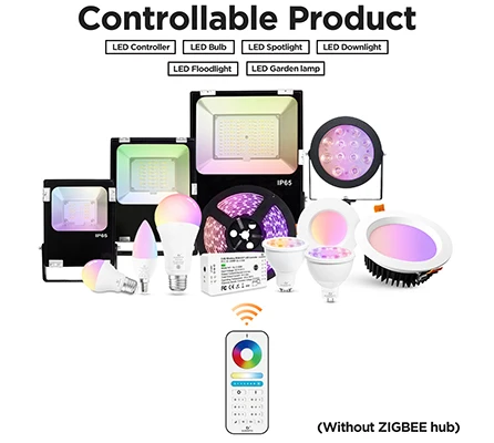 Gledopto GL-RC-006Z 2.4 G RF Remote Touch RGB Controller 9 Lighting Changing Modes RF Remote Control LED Lights For ZigBee 3.0 - ANKUX.COM