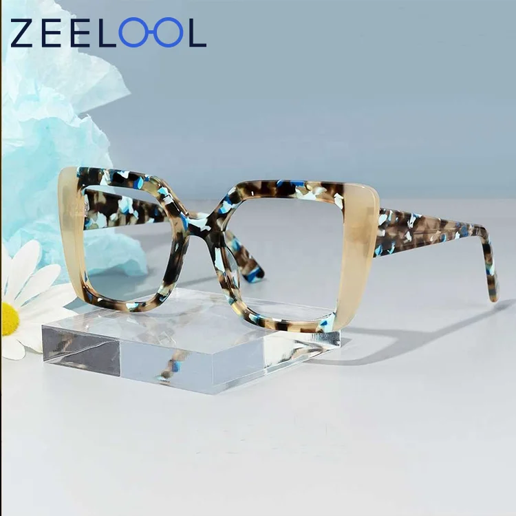 

2021 Hot Sell Brand Wholesale Spring Hinge Glasses Square Champagne Eyeglasses Optical Frame, Multi colors