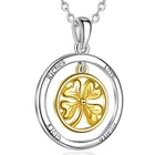 925 sterling silver lucky heart gold four 4 leaf clover pendant necklace