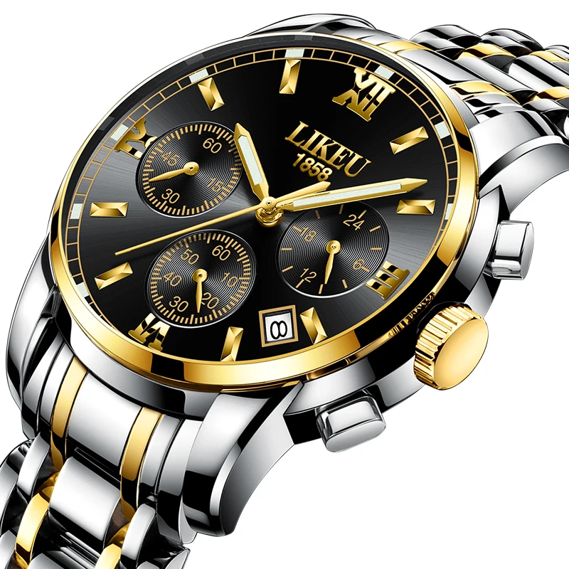 Liku luminous stainless steel band noble wristwatch men watch waterproof watches for male
Liku luminous stainless steel band noble wristwatch men watch waterproof watches for male