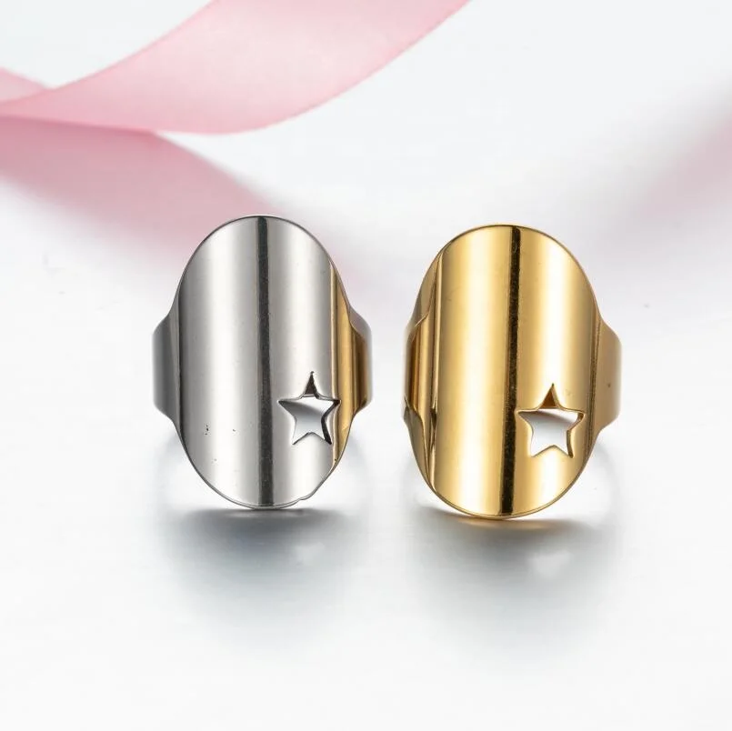 Funky Minimalist Anillo Stainless Steel Rings For Women Male Gold Plated Geometric Hollow Star Men's Pentagram Bijoux, Gold color
Funky Minimalist Anillo Stainless Steel Rings For Women Male Gold Plated Geometric Hollow Star Men's Pentagram Bijoux, Gold color