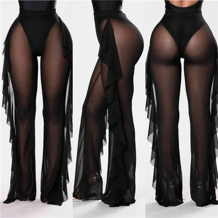 summer Wholesale swim suit cover ups Ruffle tassal wide leg pants mesh seethrough legging
summer Wholesale swim suit cover ups Ruffle tassal wide leg pants mesh seethrough legging