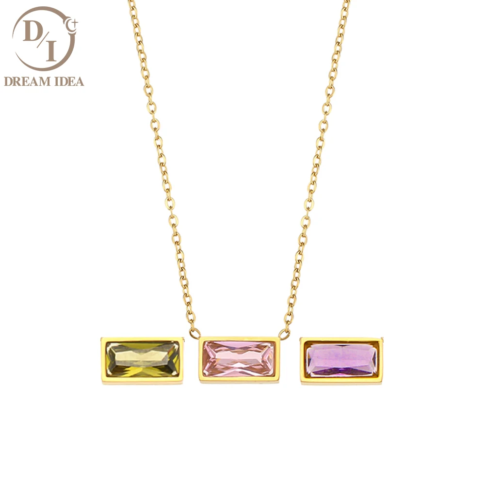 Fashion Jewelry Stainless Steel Zircon Necklace Gold Plated Geometric Square Zircon Pendant Necklace
Fashion Jewelry Stainless Steel Zircon Necklace Gold Plated Geometric Square Zircon Pendant Necklace