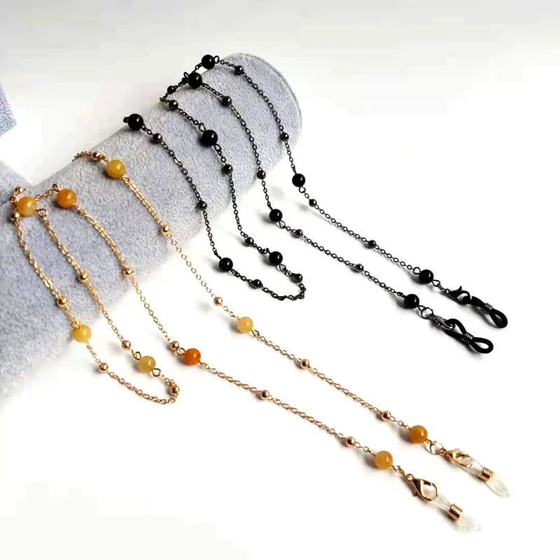 10K Gold Simple Link Colorful Beaded Sunglasses Cords Gold Jewelry Chain For Eyeglasses, Gold/black
10K Gold Simple Link Colorful Beaded Sunglasses Cords Gold Jewelry Chain For Eyeglasses, Gold/black