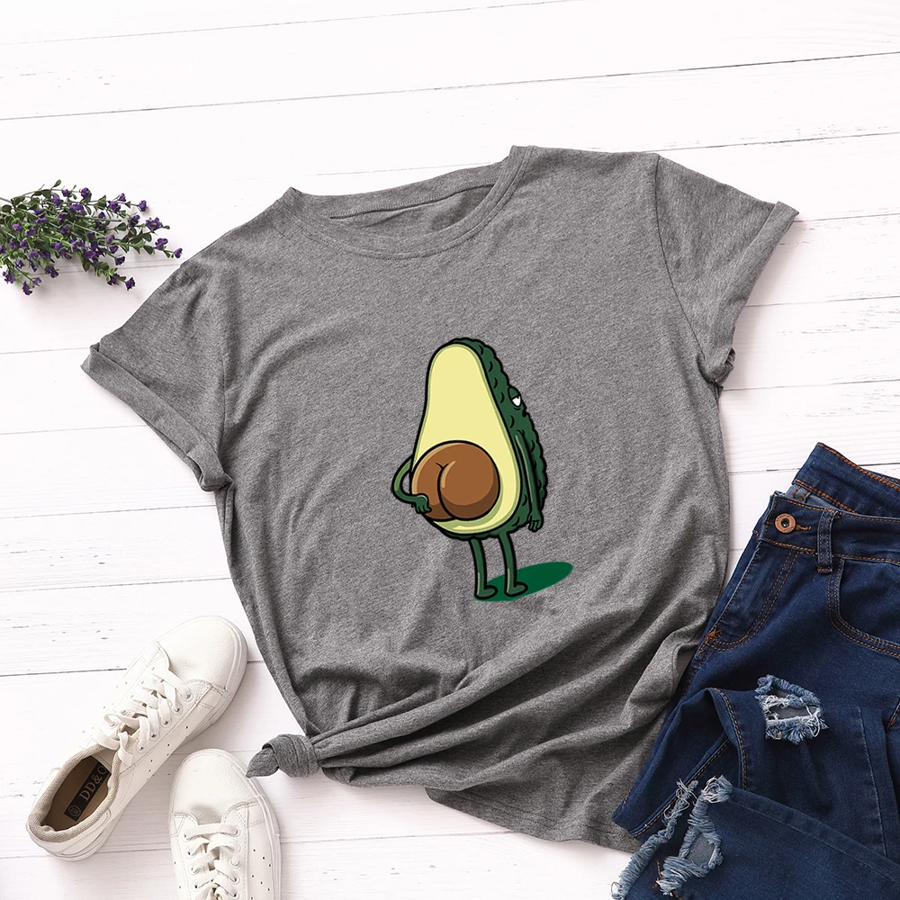 2022 Hot selling fashion summer crew neck short sleeve avocado print casual t shirt for women, Customized color
2022 Hot selling fashion summer crew neck short sleeve avocado print casual t shirt for women, Customized color